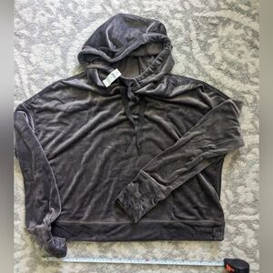 NWT Offline by Aerie Hoodie Womens Gray Velour